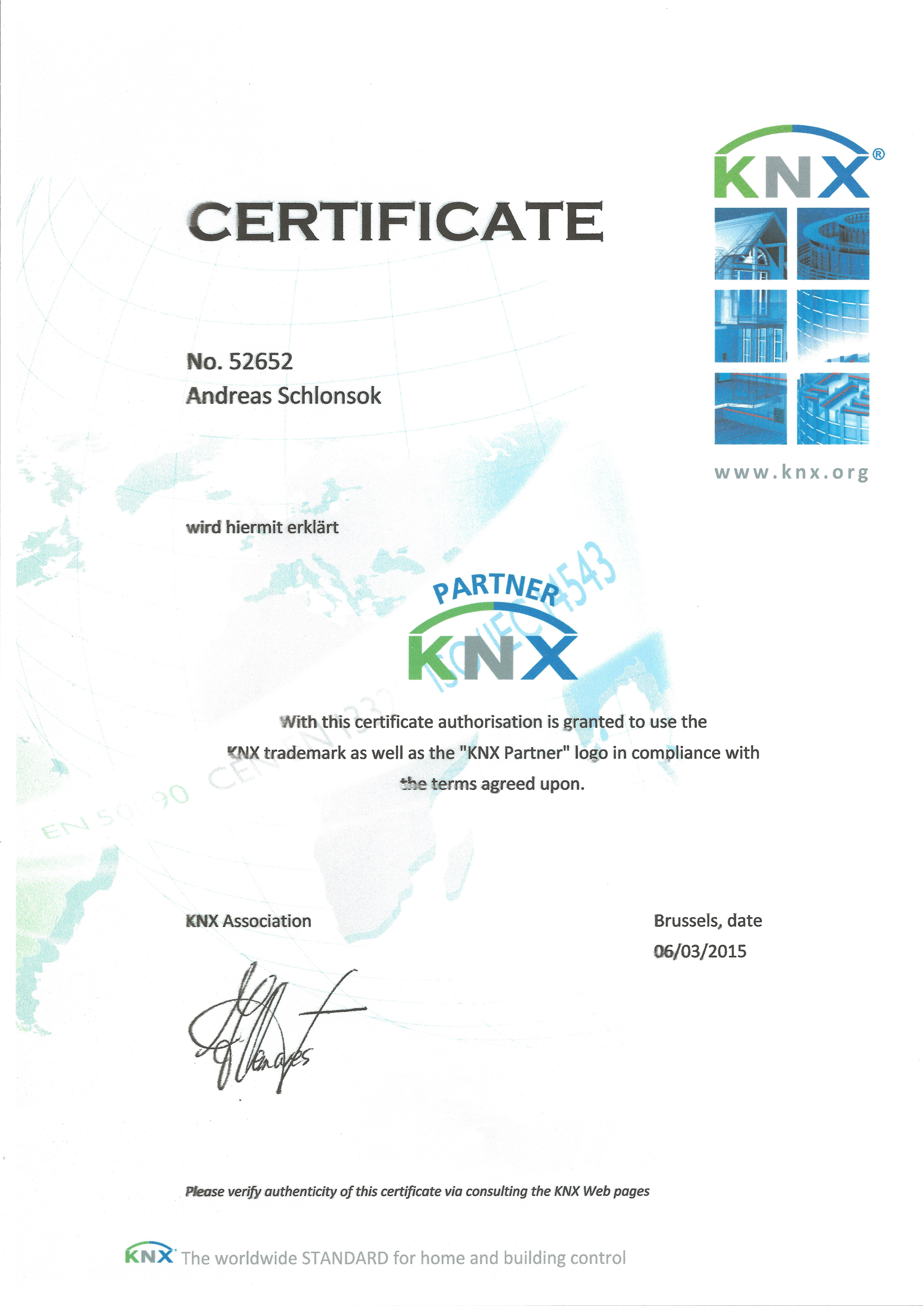 KNX Certifikat2