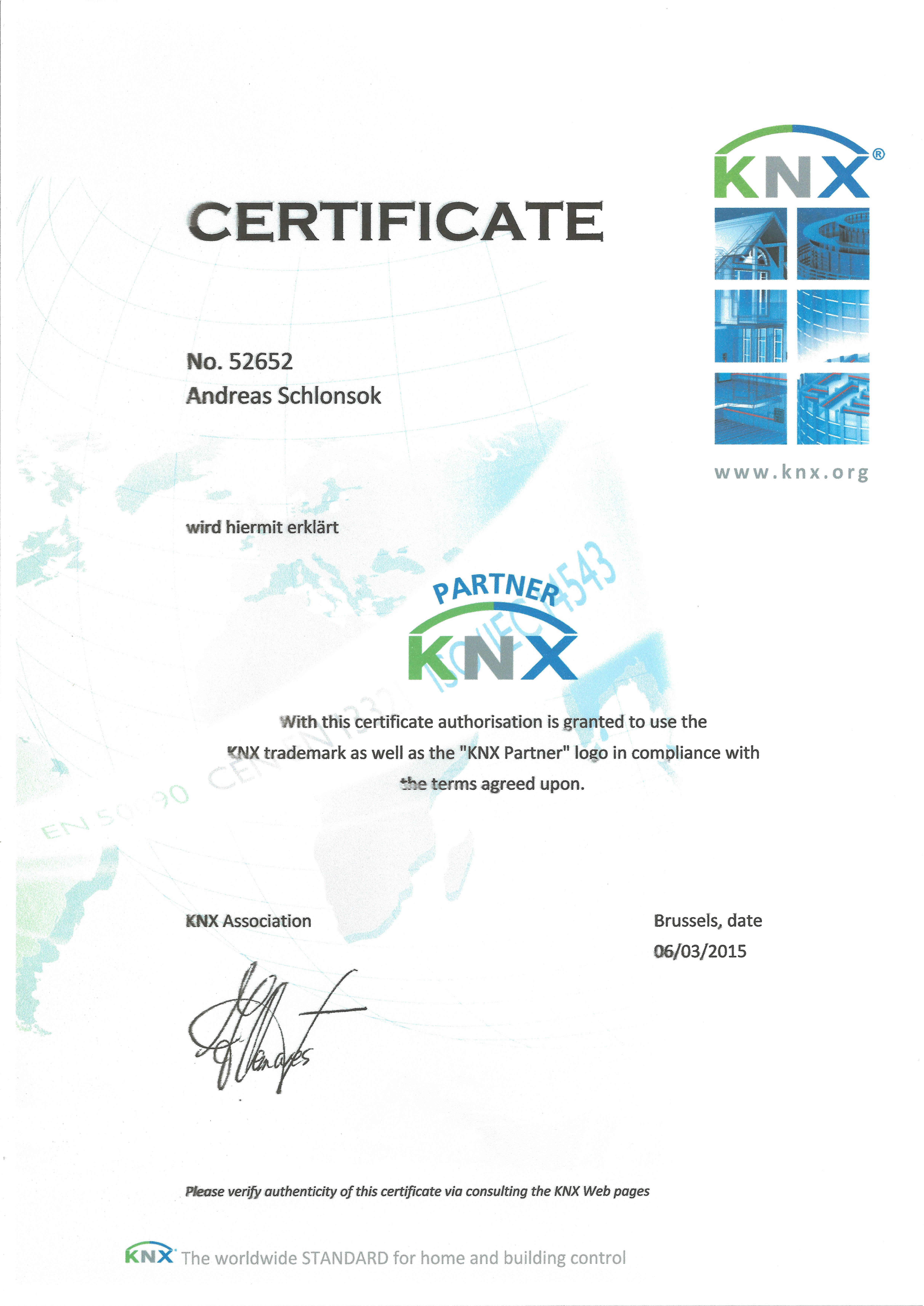 KNX Certifikat