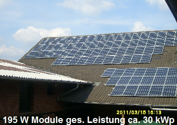 195 W Module ges. Leistung ca. 30 kWp