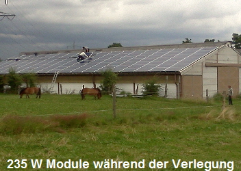 235 W Module whrend der Verlegung