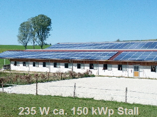 235 W ca. 150 kWp Stall